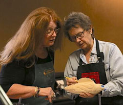 Two of our regular gals discuss carving methods