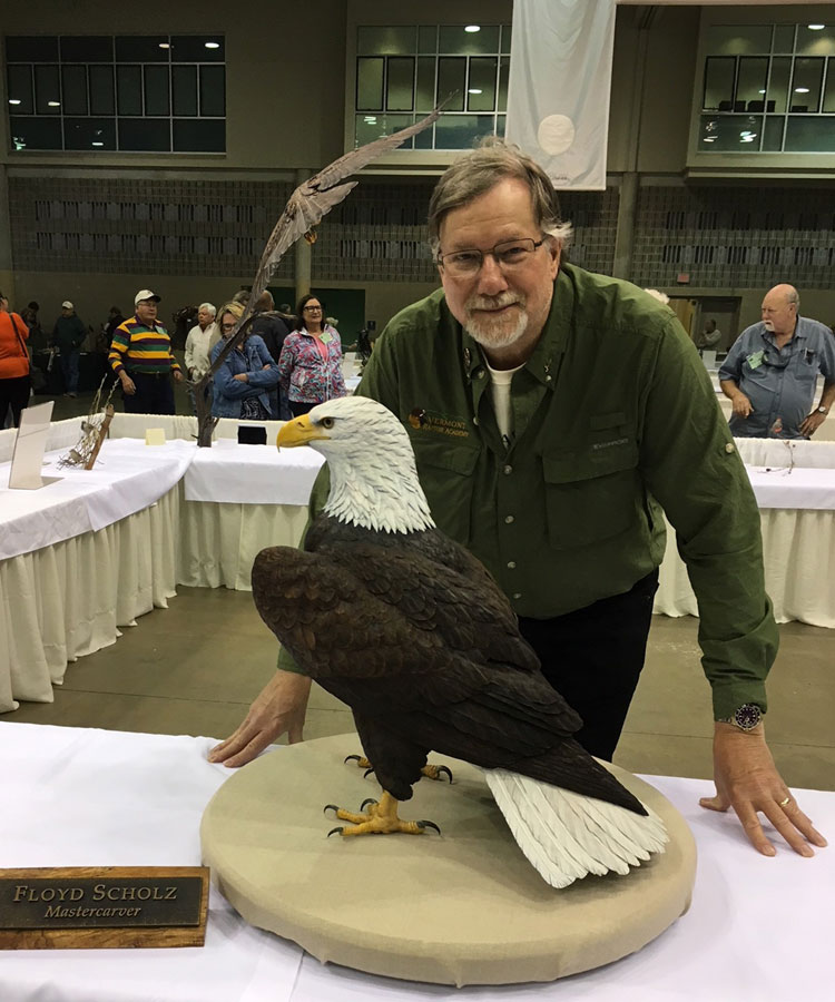 Floyd Scholz, Master Carver, presents carving America at the 2018 Ward World Championship Wildfowl Carving Competition